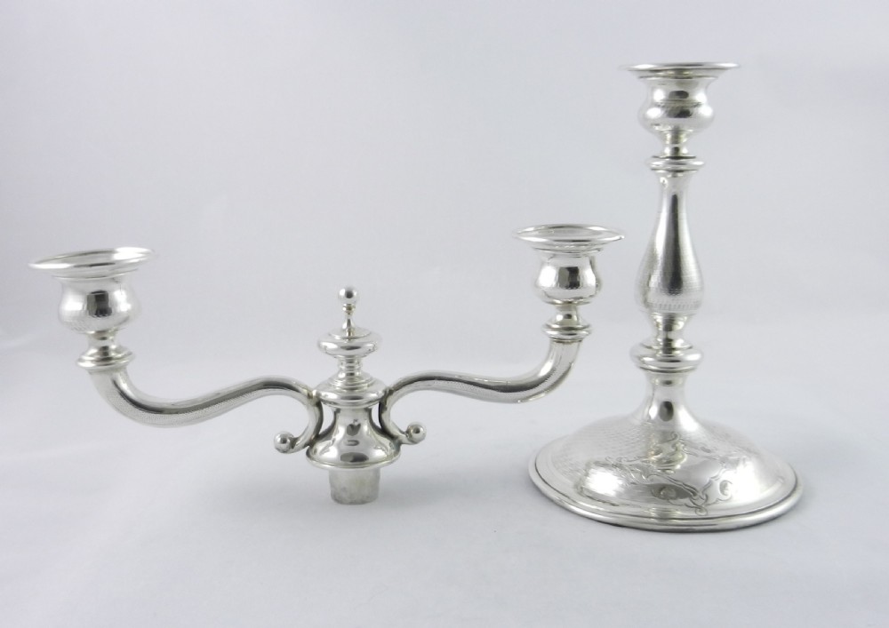 Pair Antique Silver Candelabra. View VI
