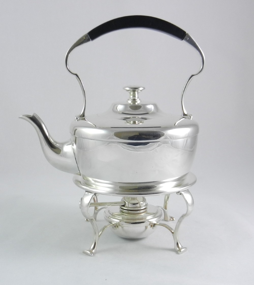 Arts & Crafts Silverplated Kettle & Stand.