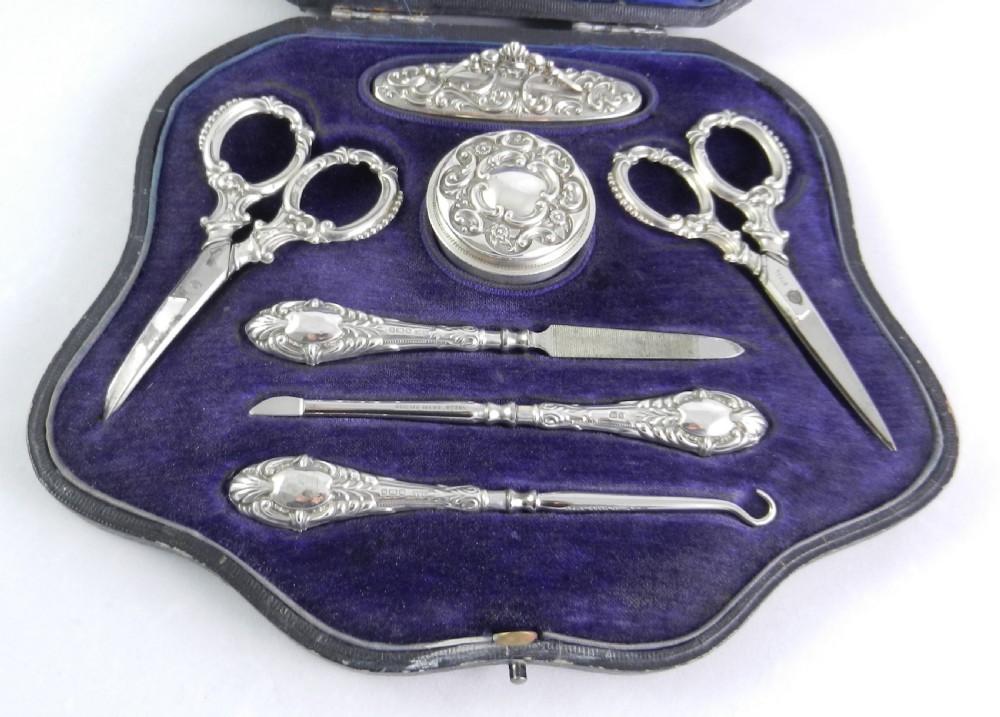 Antique Silver Manicure Set. View II