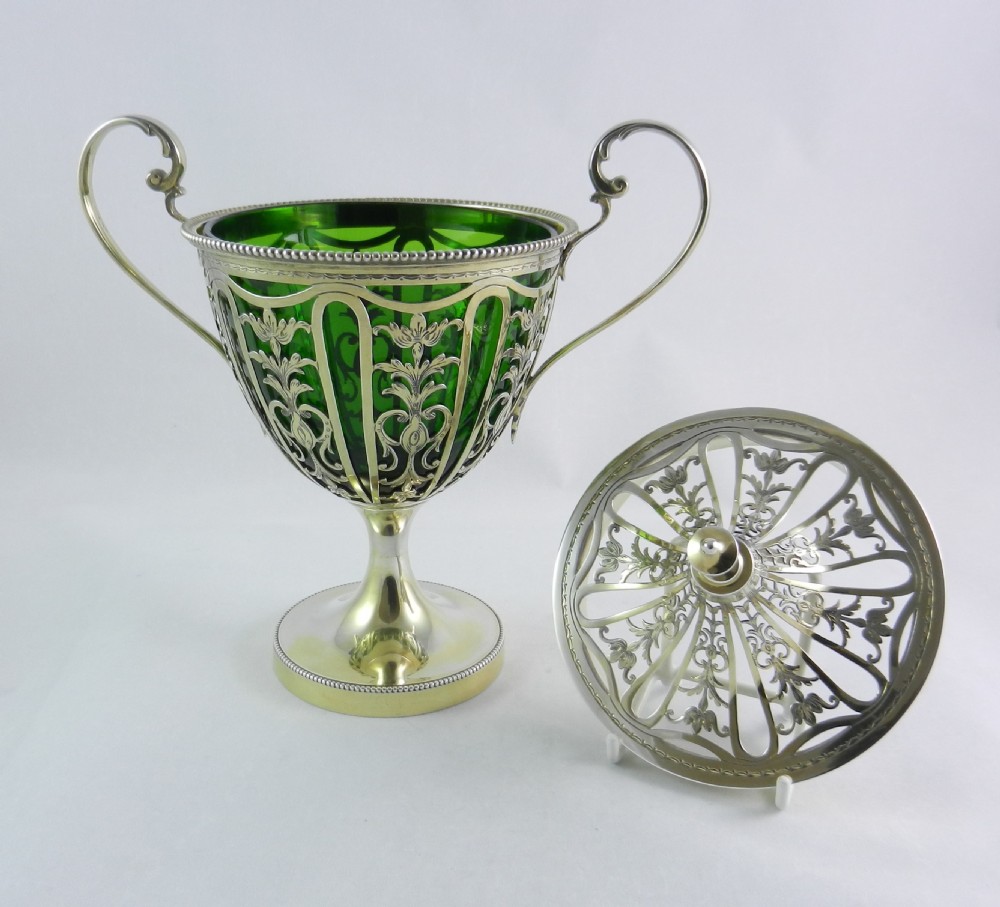 Silver-Gilt & Glass Vase. View III
