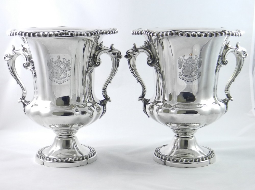 Old Sheffield Plate Wine Coolers.