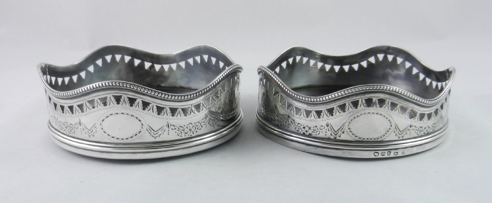 Georgian Silver Wine Coasters.