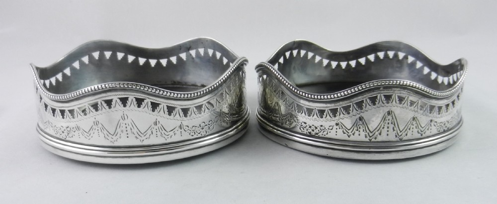 Georgian Silver Wine Coasters. View III
