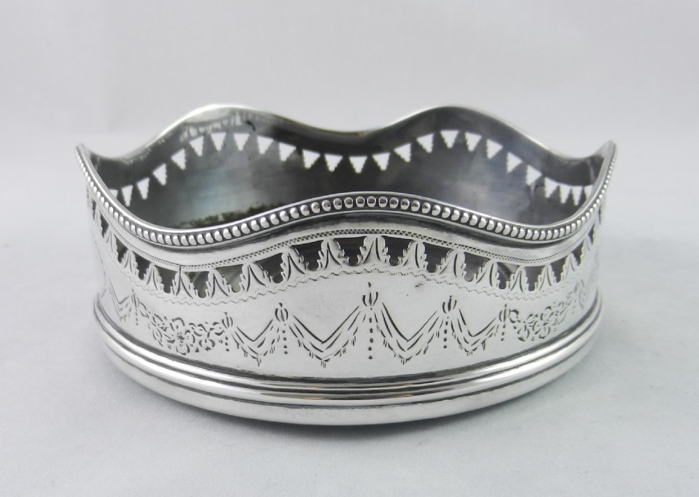 Georgian Silver Wine Coasters. View V