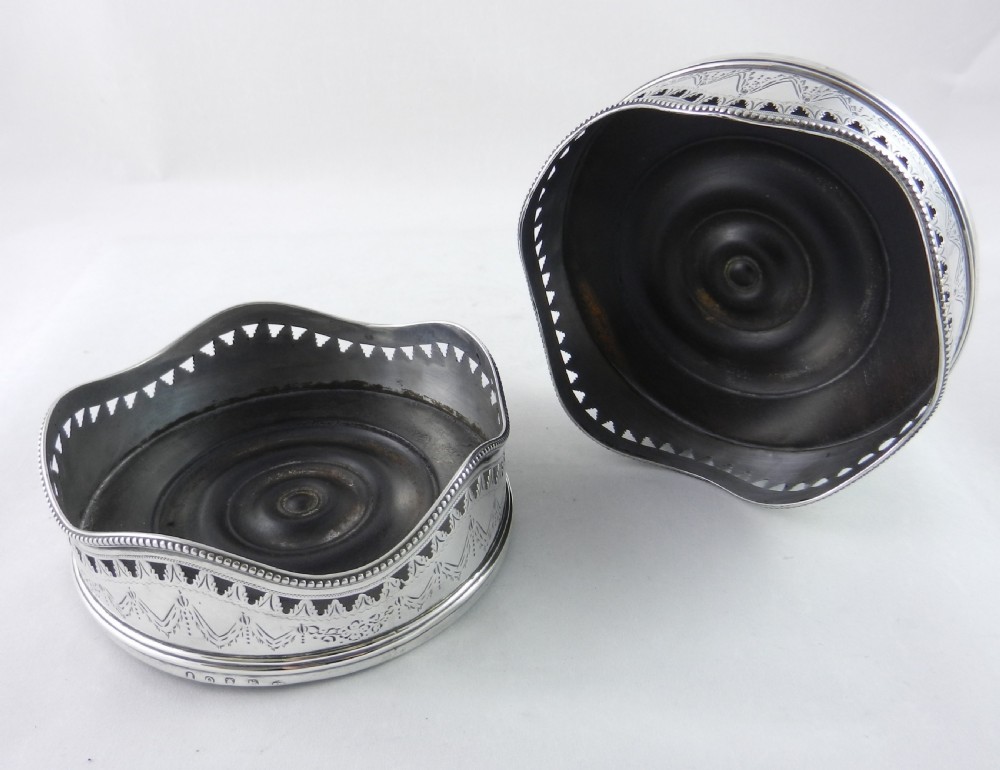 Georgian Silver Wine Coasters. View VII