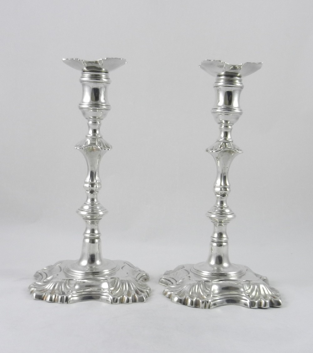 Geo.II Silver Candlesticks.