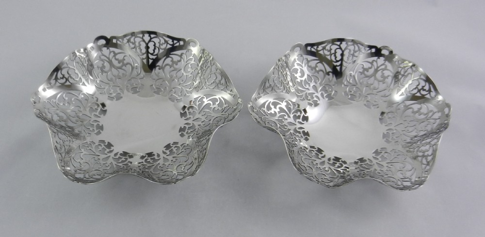 Pair Silver Art Deco Dishes. View III