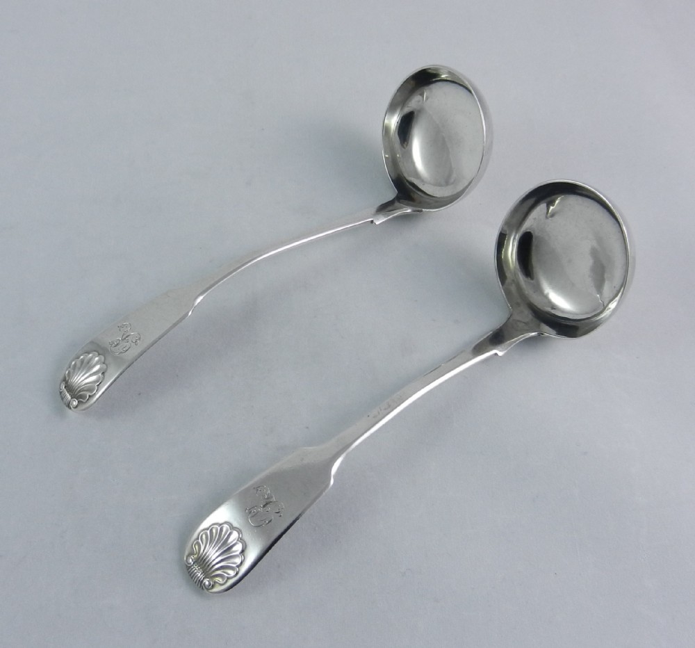 Pair Antique Silver Toddy Ladles.