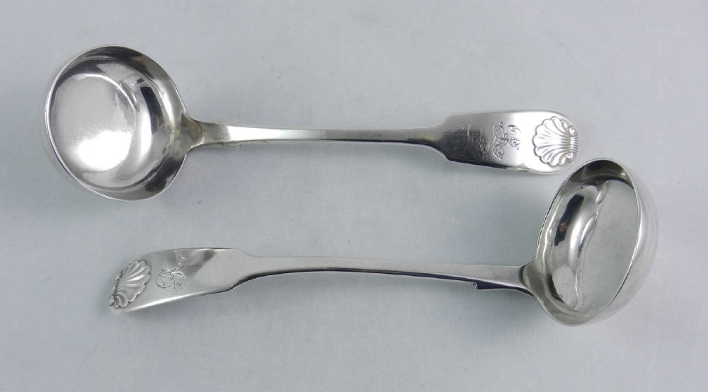 Pair Antique Silver Toddy Ladles. View II