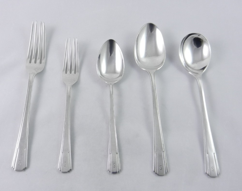Art Deco Silver Cutlery Set.