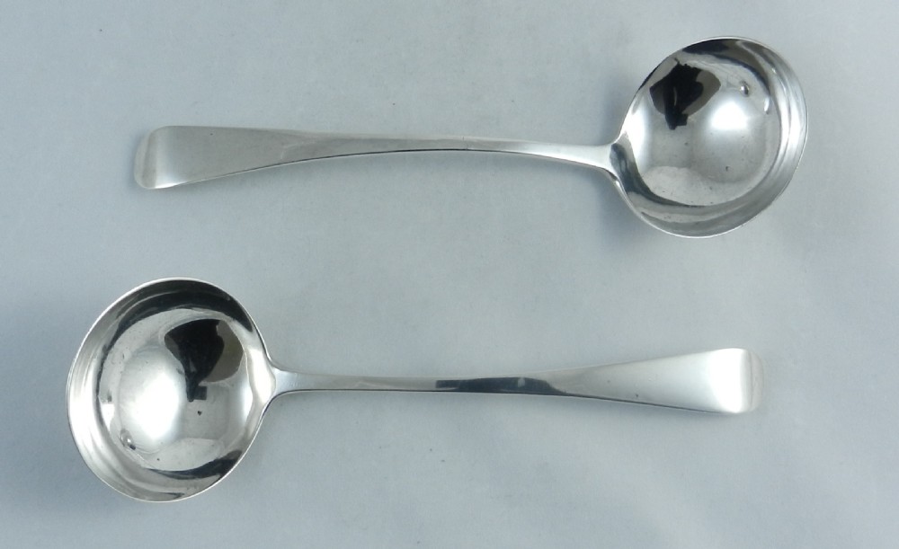 Pair Georgian Silver Sauce Ladles. View III