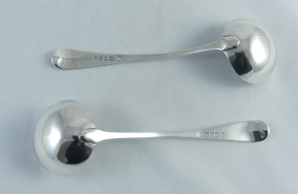 Pair Georgian Silver Sauce Ladles. View IV