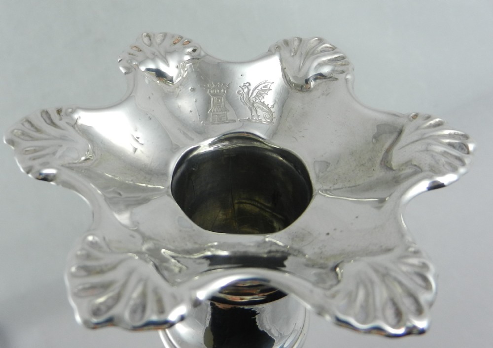Geo.II Cast Silver Candlesticks. View V
