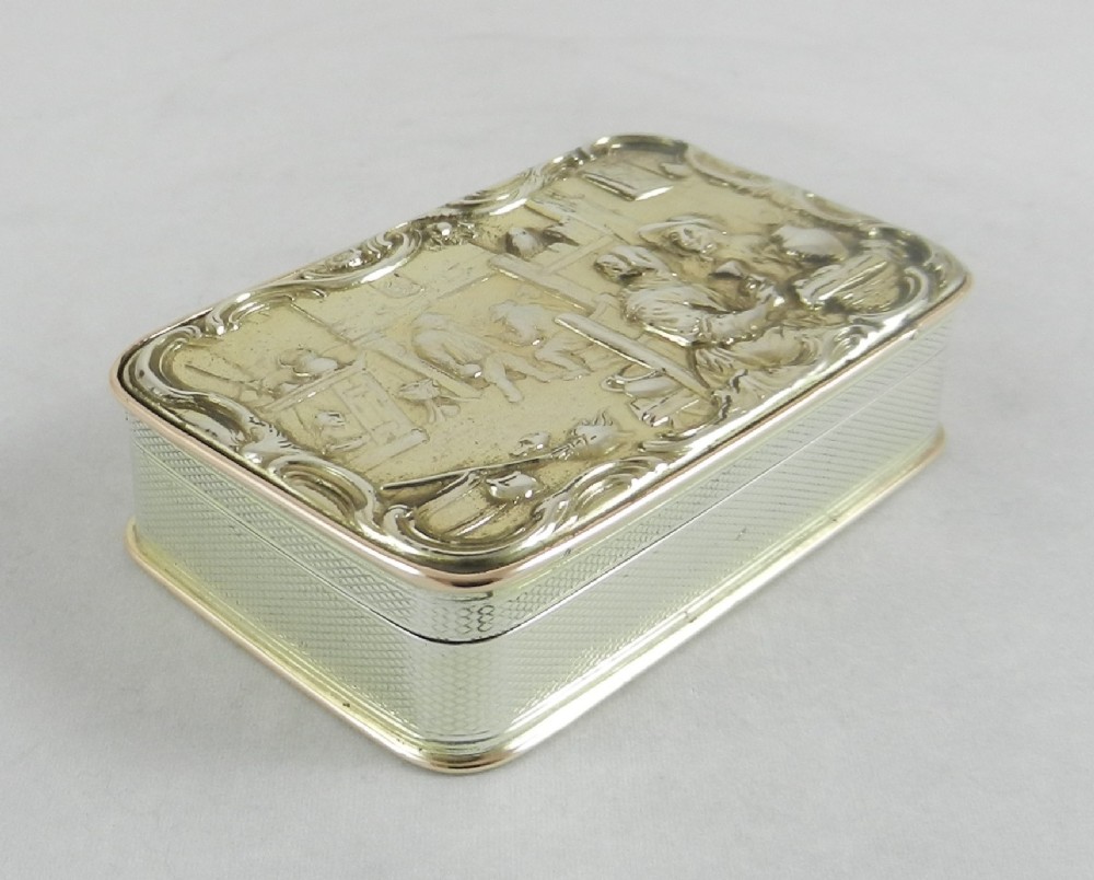 Antique Silver Gilt Snuff Box.