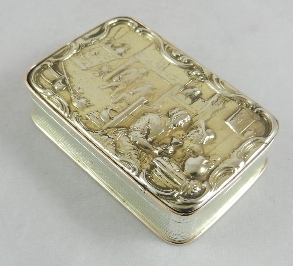 Antique Silver Gilt Snuff Box. View III