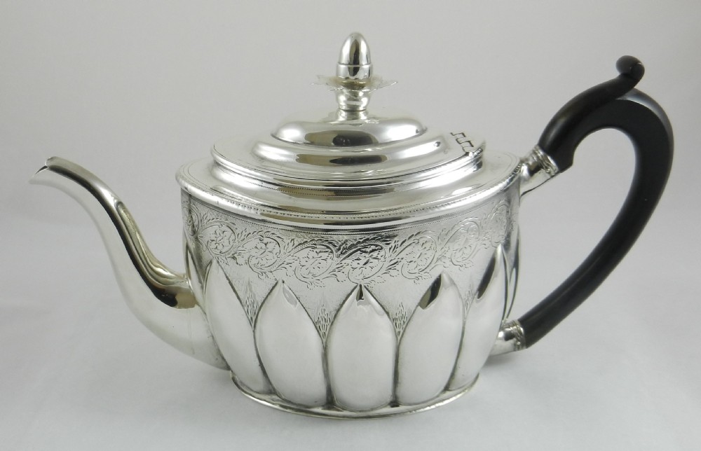 Large Antique Silver Tea Pot. View IV