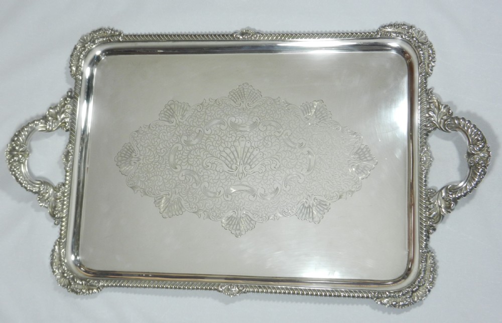 Large Antique Silver Tray.