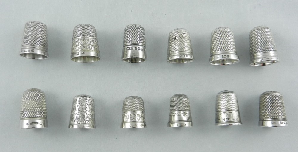 Collection of Silver Thimbles.