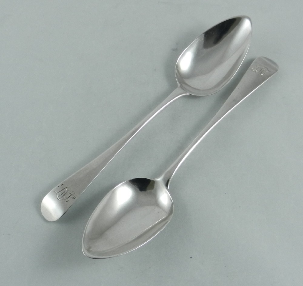 Pair Bateman Silver Spoons.