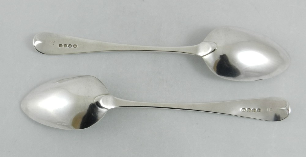 Pair Bateman Silver Spoons. View IV