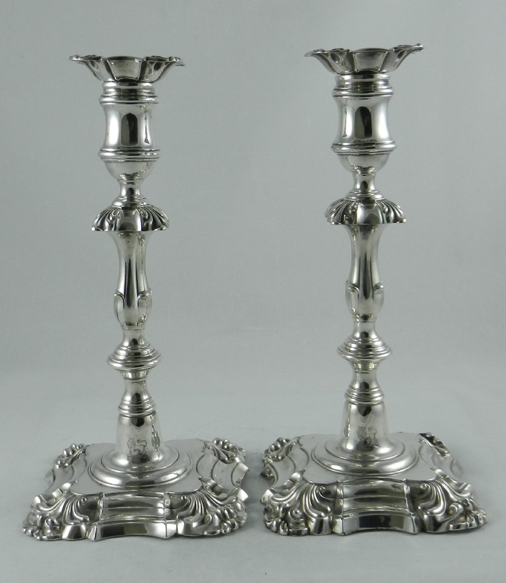 William IV Silver Candlesticks.