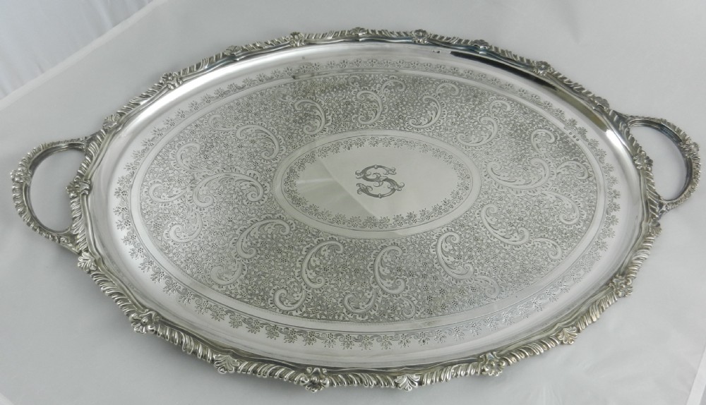 Antique Scottish Silver Tray.