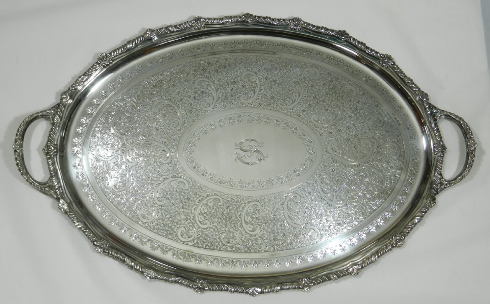Antique Scottish Silver Tray. View III