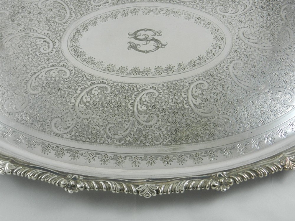 Antique Scottish Silver Tray. View IV