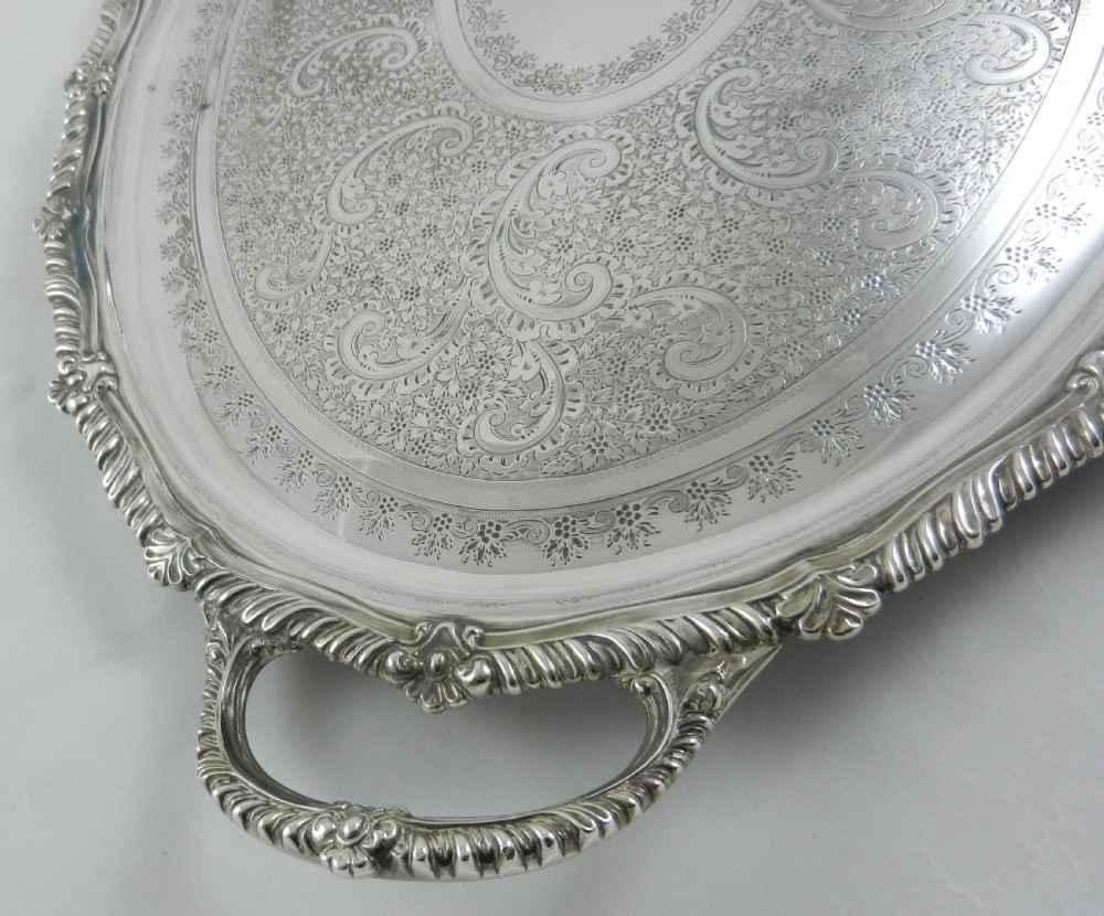 Antique Scottish Silver Tray. View V