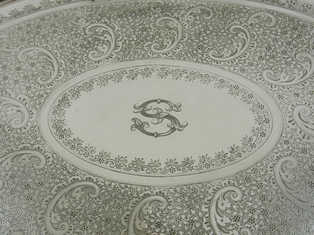 Antique Scottish Silver Tray. View VI