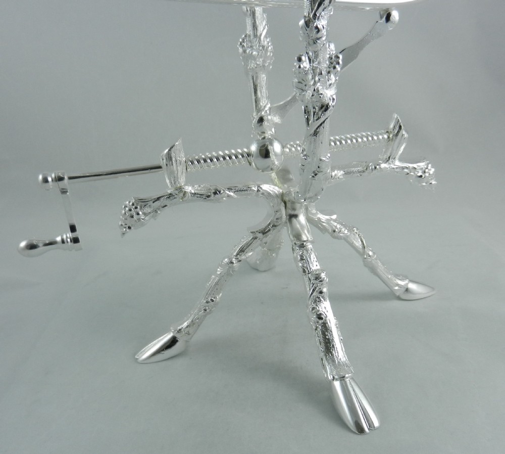 Antique Silver-Plated Wine Cradle. View III