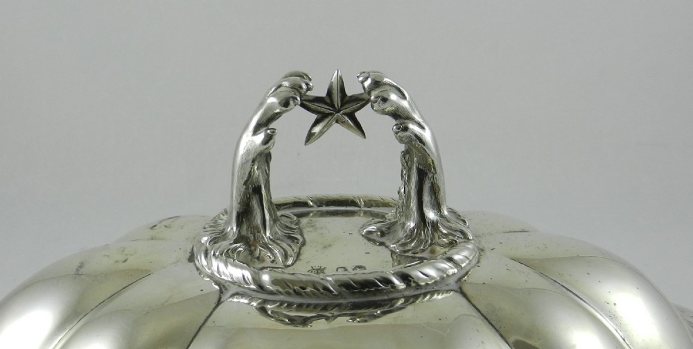 Antique Silver Meat Cover. View V
