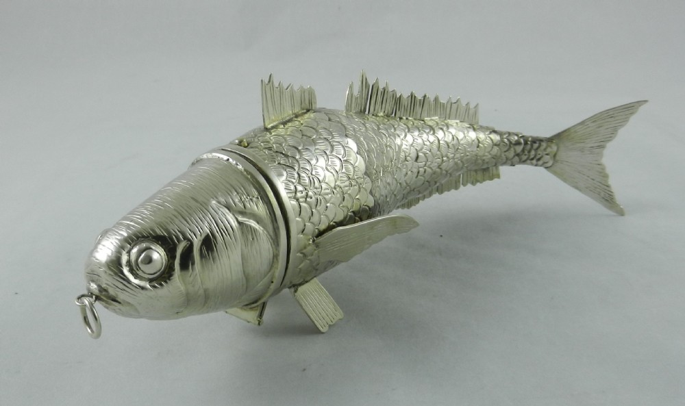 Antique Silver Articulated Fish.