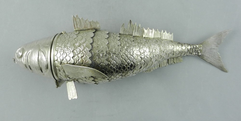 Antique Silver Articulated Fish. View II