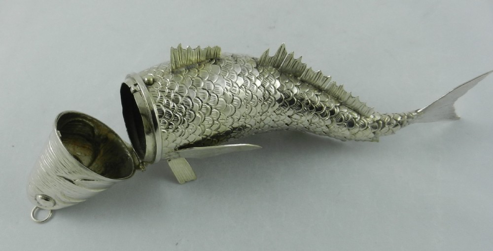 Antique Silver Articulated Fish. View III