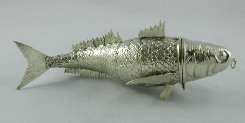 Antique Silver Articulated Fish. View IV