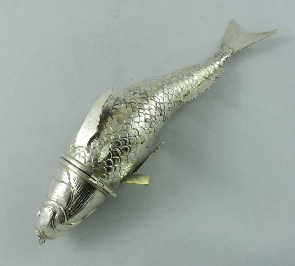 Antique Silver Articulated Fish. View V