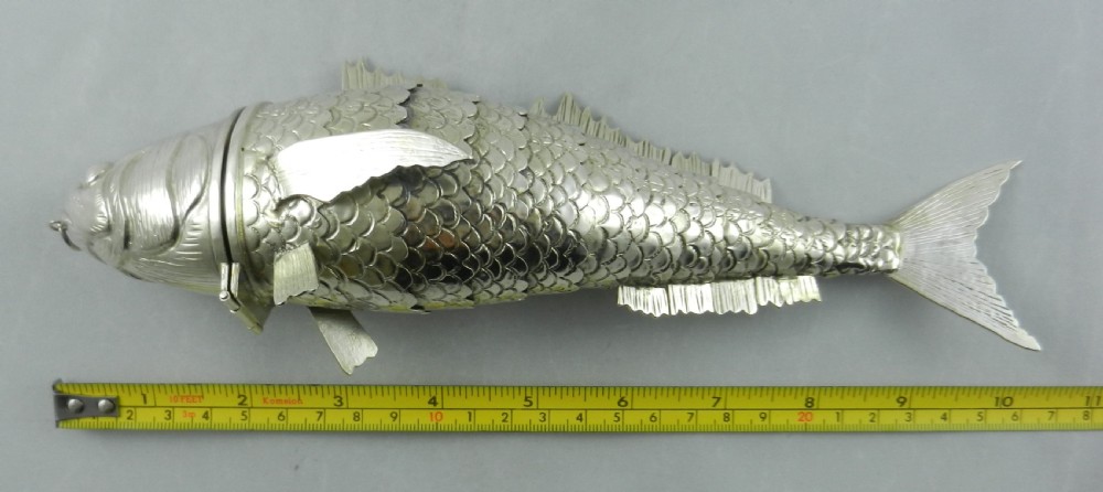 Antique Silver Articulated Fish. View VI