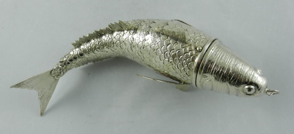 Antique Silver Articulated Fish. View VII