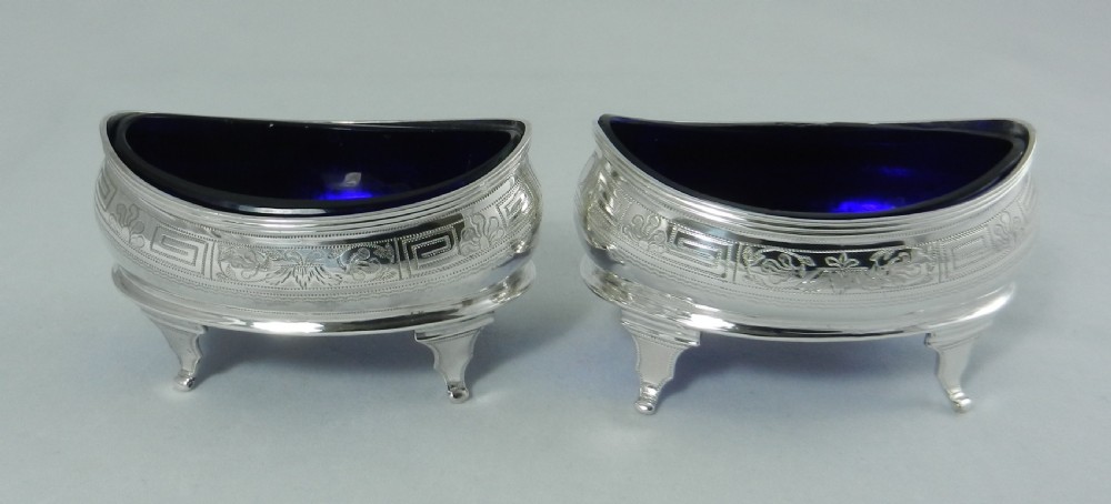 Pair Antique Silver Salts.