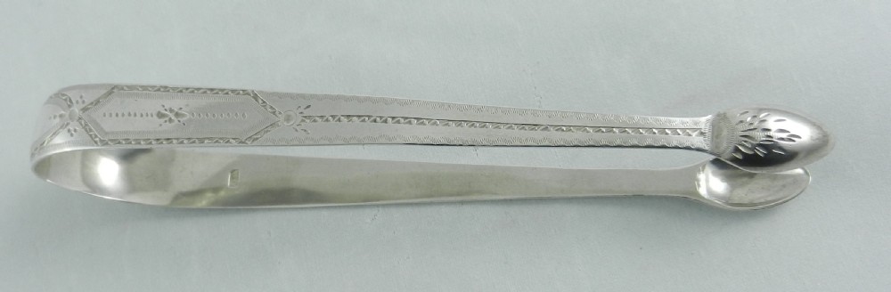 Antique Silver Sugar Tongs. View III