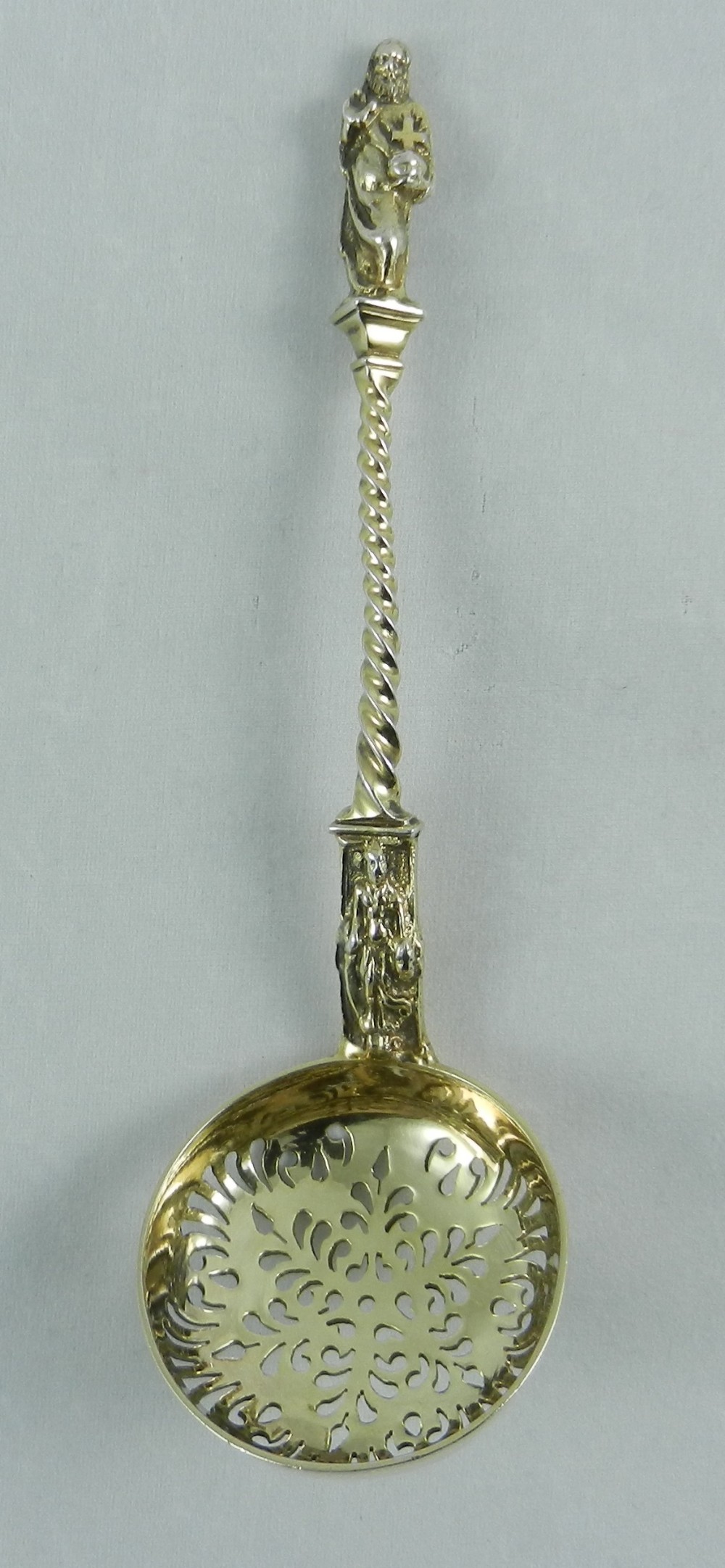 Antique Silver-Gilt Sifter Spoon.