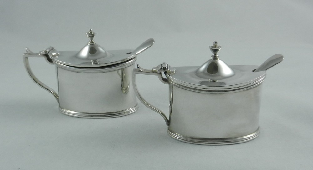 Pair Silver Mustard Pots.