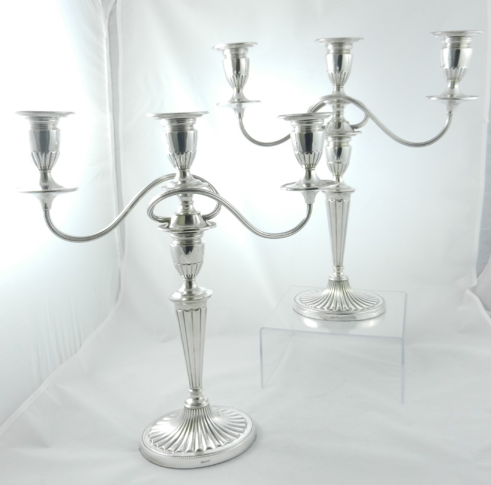 Pair Silverplated Candelabra.
