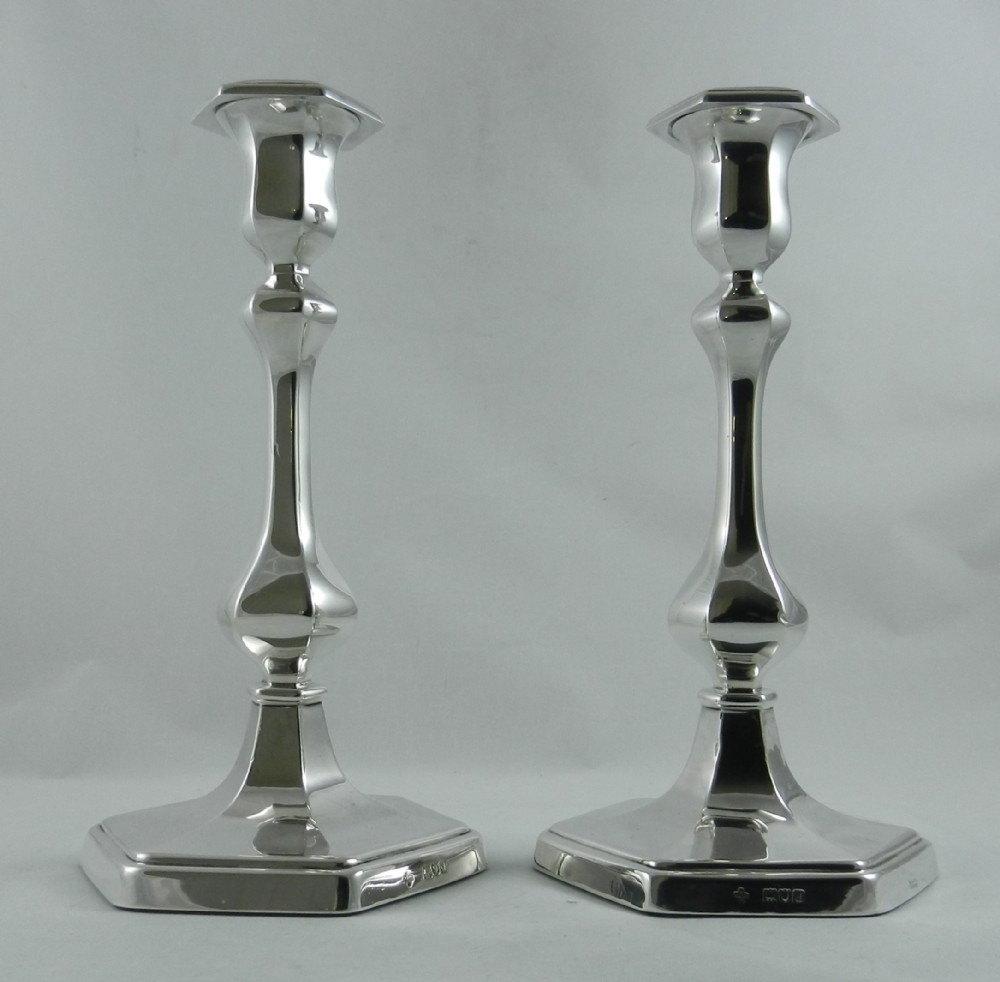 Antique Silver Candlesticks.