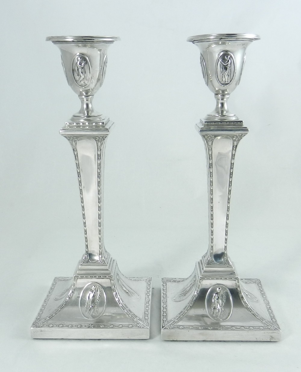 Antique Silver Caandlesticks.