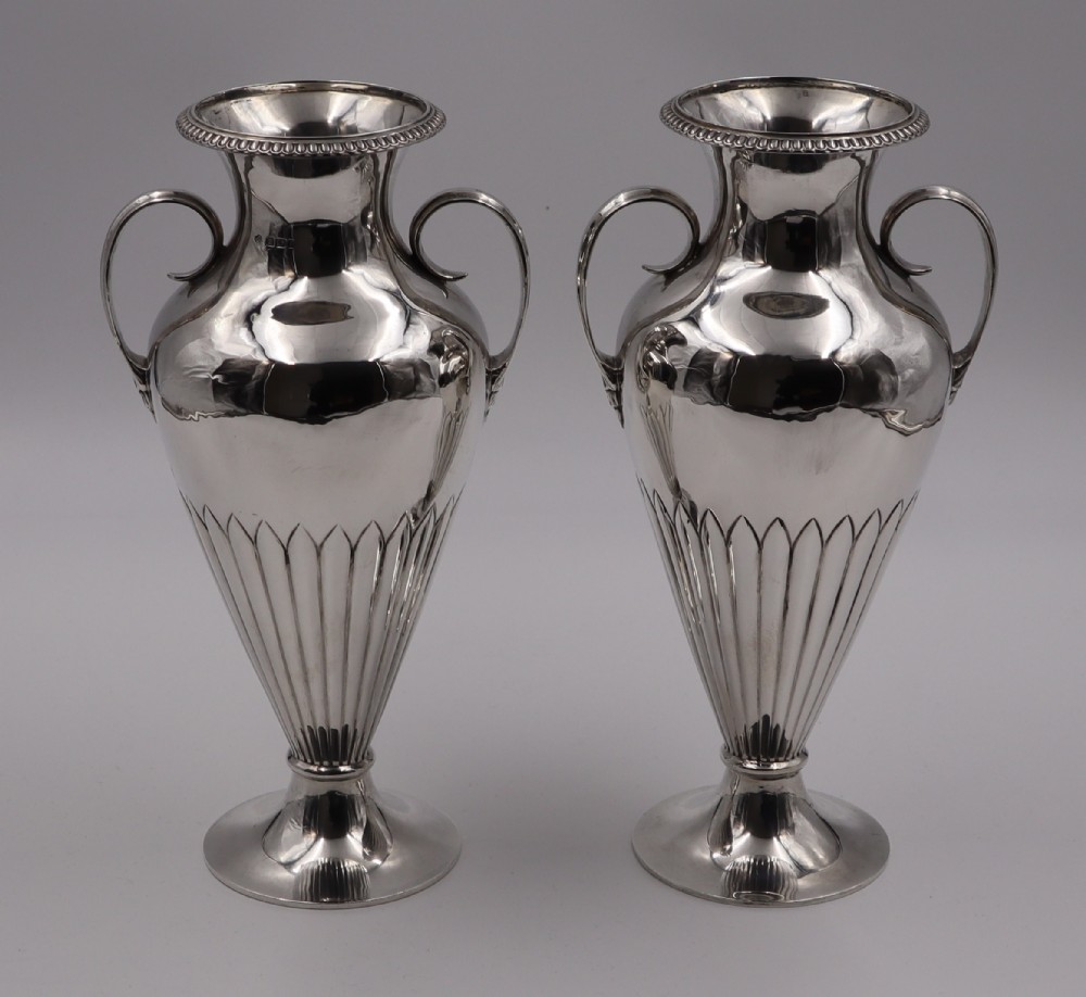  Antique Silver Vases.