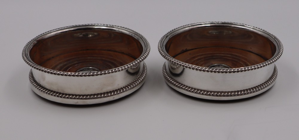 Old Sheffield Plate Wine Coasters.