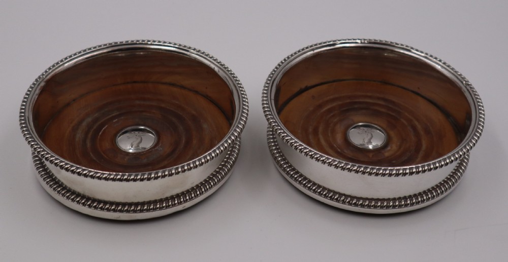 Old Sheffield Plate Wine Coasters. View II
