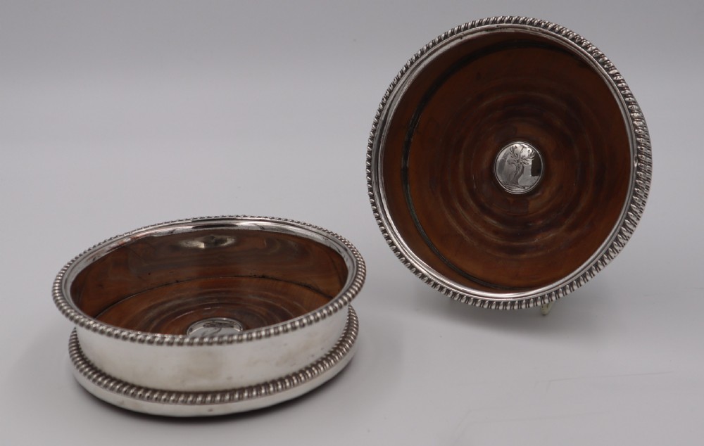 Old Sheffield Plate Wine Coasters. View III